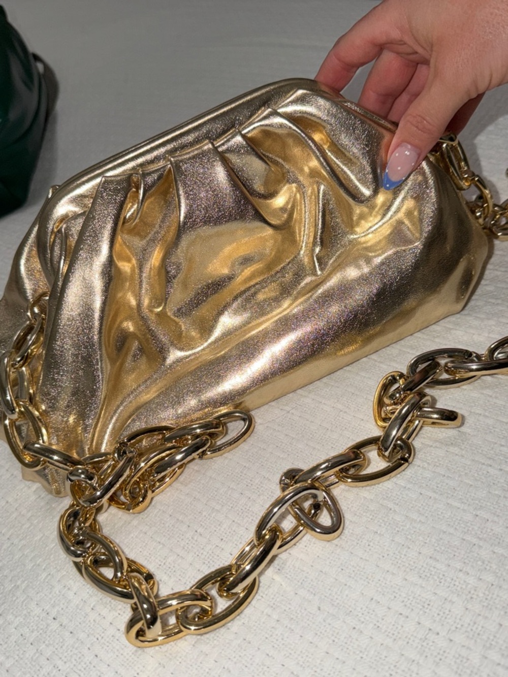 Metallic Gold Cosmetic Pouch